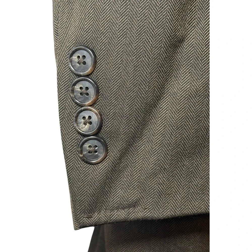 Oak Hill Blazer Sport Coat Herringbone Two Button‎ Brown Career Men's 54L